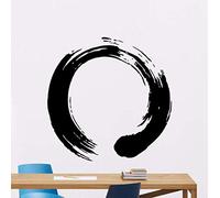 Zen Round Wall Decal Buddhist Enso Yoga Vinyl Sticker Removable Wall Painting Yoga Studio Decoration Removable Vinyl Yoga Decal 57X57Cm