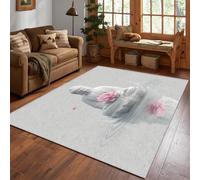 Zen Rug, Oriental Chinese Area Rug 240x240cm, Machine Washable Rug for Living Room, Bedroom, Non Slip Soft Carpet, Asian Style Home Decor & Gifts D#1186
