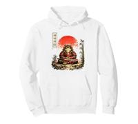 Zen Samurai Frog Japanese Red Sun Art Pullover Hoodie