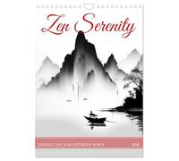 Zen Serenity (Wall Calendar 2026 DIN A4 portrait), CALVENDO 12 Month Wall Calendar: Japanese ink drawings created by AI Sumi-E