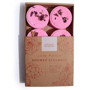 Zen Shower Steamers Therapy Wellness Gift Set - Love Potion Aromatherapy - All-Natural Essential Oils Rose Geranium, Black Pepper, Bergamot, Grapefruit & Rose Petals - Vegan & Cruelty-Free - Handmade