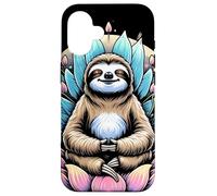 Zen Sloth Meditating Amongst Lotus Blossoms Mindfulness Case for iPhone 16