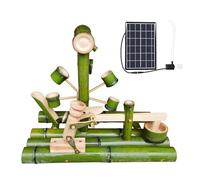 Zen Solar Bamboo Fountain Kit - 45cm Outdoor Indoor Water Feature With Pump, Feng Shui Decor For Garden, Patio, Yard, Balcony, Pond - Tranquil Flowing Water Display