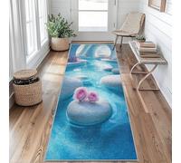 Zen Spa Runner Rug 65 x 240 cm Long Washable, Rose Floral Carpet Runners for Hallway Non Slip, Kitchen Entryway Hall Bedroom Decor, Soft Low Pile NU&S255