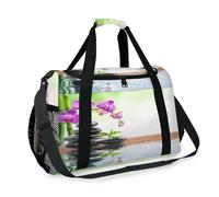 Zen Stone Flower Travel Duffel Bag for Girls Boys Women Men Japan Flower Weekend Overnight Bag Shoulder Tote Luggage Handbag for Travel Sports Gym