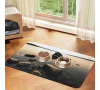 Zen Stone Print Pet Absorbent Leather Tablecloth Perfect for Dogs, Cats, and Other Pets