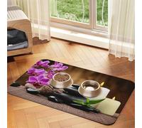 Zen Stone Print Pet Feeding Mat For Dogs & Cats Absorbent Waterproof Dog Food Mat Non-Slip Pet Bowl Placemat Quick Dry Floor Protector Leather Tablecloth