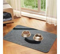 Zen Stone print Pet Food Mat Absorbent Non-Slip PU Leather Feeding Mat for Dogs Cats Pet Bowl Placemat