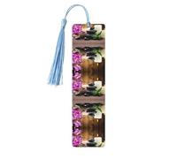 Zen Stone Print Wooden Bookmark Bookmarks with Tassels Book Marks for Reading Hardcover Books Notebooks