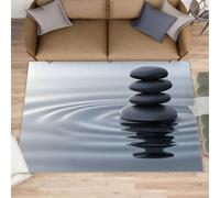 Zen Stone Rugs for Girls Room, Tranquil Lake Surface Rugs for Bedroom, Meditation Yoga Rug & Home Decor, Washable Area Rug for Bedside Dining Room Kitchen Floor Mat - 160x230 cm