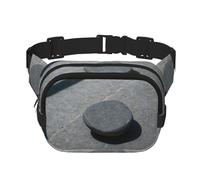 Zen Stone Square Double-Layer Waist Bag Mini Adjustable Waist Belt Bag Exercise Running Travel Hiking, Black, One Size