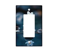 Zen Stones and Flower Light Switch Cover Plates/Outlet Covers, Soothing Aqua, Spa Decor, Meditation Room Wall Plates, Standard Size Single Rocker