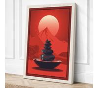 Zen Stones at Dawn Minimalist Canvas Wall Art Print 18x12 Inch (46 x 30 cm)