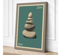 Zen Stones Minimalist Canvas Wall Art Print 18x12 Inch (46 x 30 cm)