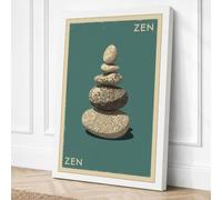 Zen Stones Minimalist Canvas Wall Art Print 18x12 Inch (46 x 30 cm)
