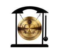 Zen Table Feng Shui Desktop Gong Home Ornament Figurine Zen Art Desktop Crafts Ornament Gong Percussion Instrument Decoration-Zodiac Signs(Gong Double Dragon)