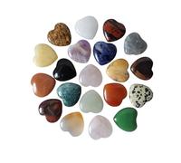 ZEN&TAO Healing Crystal Gemstone Hearts 20 Pieces Set 100% Natural Stones Suitable for Meditation, Decoration and Gifting (2cm, Randomly Picked)