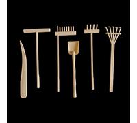 Zen&Tao Japanese Miniature Zen Garden Six Pieces Tools Kit Set Stylish Design Easy to Clean Mould Free Sturdy and Functional Perfect Match for DIY Mini Zen Garden (Ivory)
