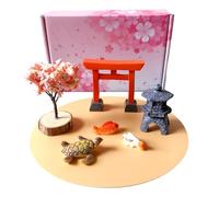 ZEN&TAO Miniature Desktop Zen Garden Accessories, DIY Zen Garden Fairy Garden Miniatures, Japanese Gift Idea, Terrarium, Dollhouse, Bonsai Decorative Craft Kit (Holiday Special 6pcs Set)