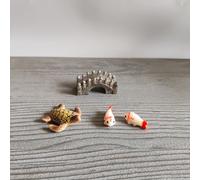 ZEN&TAO Miniature Desktop Zen Garden Accessories, DIY Zen Garden Fairy Garden Miniatures, Japanese Gift Idea, Terrarium, Dollhouse, Bonsai Decorative Craft Kit (4 Items - Option C)