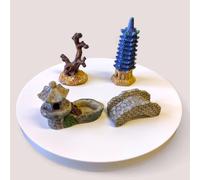 ZEN&TAO Miniature Desktop Zen Garden Accessories, DIY Zen Garden Fairy Garden Miniatures, Japanese Gift Idea, Terrarium, Dollhouse, Bonsai Decorative Craft Kit (4 Items - Option B)