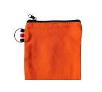ZEN&TAO NUTFORD Canvas Coin Purse Pouch Bag Plain Colour Multiple Choices with Key Ring for Storage of Coins and Notes, Small Cosmetic Accessories, Electronics Accessories, etc. (H. Orange Red)