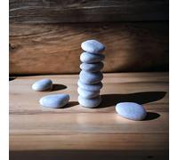 ZEN&TAO Small Size Smooth Flat Pebbles Hand Picked Stacking Stones Stepping Stones for Minature Decoration (10pcs, 2-4cm)