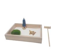ZEN&TAO SmartMini Japanese Zen Garden Human Nature Themed 17x12cm Hard Wood (Paulownia) Tray