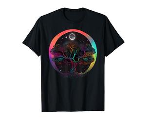 Zen Tree Colorful Multicolor Cosmic Baobab Tree Giving Life T-Shirt