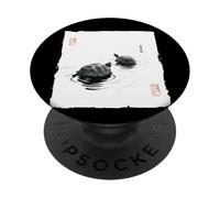 Zen Turtles Japanese Sumi-e Ink Wash Painting Harmony PopSockets Adhesive PopGrip