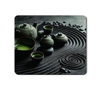 Zen Washer Dryer Top Protector Mat, Elegant Minimalistic Tea Set Design, Modern Rubber Anti-slip Waterproof Washer And Dryer Mats for Laundry Room 20x24 Inch