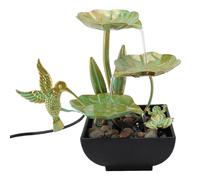 Zen Water Fountain, Bird Leaf Shaped USB Fountain Decor Desk Fountain for Office Zen Tabletop Fountain Iron Art Waterfall Fountain for Zen Living Room Entrance Hall