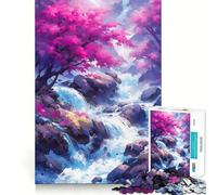 Zen Waterfall Adults 1000 Piece Jigsaw Puzzle Think Exercise Game Zero Gap Bonding Activity for Loved Ones (50x75cm)