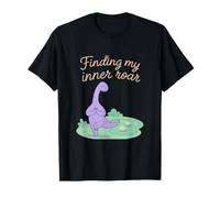 Zen Yoga Dino Finding My Inner Roar Brachiosaurus Design T-Shirt