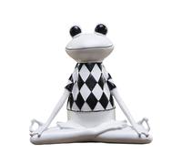 Zen Yoga Frog Statue - Creative Resin Frog Figurine for Home Decor, Modern Animal Sculpture, Perfect Housewarming Gift for Office, Living Room, Hallway, Table Decor (A)