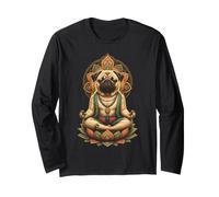 Zen Yoga Pug Mom Mandala Meditation Long Sleeve T-Shirt