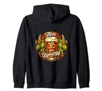 Zen Zymurgy Beer Om Craft Brewing Hops Wheat Vintage Zip Hoodie