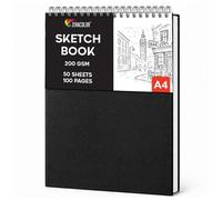 Zenacolor Sketch Book A4 - Hardcover Sketchbook 50 Sheets/100 Pages & 200GSM Very Thick Paper Art Book, Spiral Bound - Drawing Pad for Artist: Sketching, Portraits