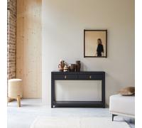 Zenaka - 2-drawer console table in solid pine Black