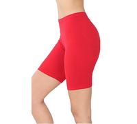 Zenana ZONE12SPORTS Women's Premium Cotton Biker Shorts - Red - Large