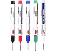 Zenarao 5Pcs Markers, Permanent Markers, Long Head Deep Hole Marker Pens, Extra Fine Tip, Waterproof Smear Proof ink for Aluminum Barrel, Quick Drying, Marking on Plastic, Stone, Metal, Glass