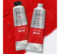 ZenART Oil Paint - Cadmium Red Hue | 2 x 50ml Professional Artist Oil Paint Tubes | Rich Pigment, Smooth Texture, Non-Toxic | Ideal for Fine Art, Portraits, Landscapes