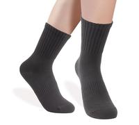 ZenBeya 100% Cotton Crew Socks for Women, Black Thin Ankle Tube Socks for Dress Trouser Clothes, Soft Hue Fashion Mid Calf Bootie Socks Size 5-9 Casual Breathable Winter Fall