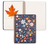 ZenBeya Cute Spiral Notebook A5, Aesthetic Floral Design Spiral Journal for Women Girls with Pocket & Lined Pages, 8MM 160 Pages/80 Sheets Wirebound Note Book for Work Office School, Colored