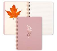 ZenBeya Cute Spiral Notebook A5, Aesthetic Spiral Journal for Women Girls with Pocket & Lined Pages, 8MM 160 Pages/80 Sheets Dark Pink Elegant Cover Note Book for Writing Work Office School