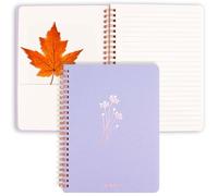 ZenBeya Cute Spiral Notebook A5, Aesthetic Spiral Journal for Women Girls with Pocket & Lined Pages, 8MM 160 Pages/80 Sheets Purple Elegant Cover Note Book for Writing Work Office School