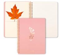 ZenBeya Cute Spiral Notebook A5, Aesthetic Spiral Journal for Women Girls with Pocket & Lined Pages, 8MM 160 Pages/80 Sheets Bright Pink Elegant Cover Note Book for Writing Work Office School