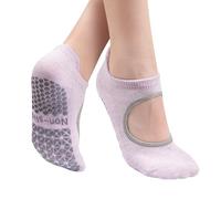 ZenBeya Non Slip Pilates Socks, Open Top Grip Yoga Socks for Women, Round Toe Yoga Slippers for Women, Barre, Ballet, Workout, Yoga, Lagree, Pregnancy, Zumba, Rope Skipping, Purple