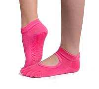 ZenBeya Yoga Socks with Grips, Open Top Anti Slip Socks for Women, Grip Toe Socks Pilates Socks for Barre, Ballet, Workout, Lagree, Pregnancy, Zumbam, Dance, Rose