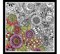 Zenbroidery Printed Fabric Pack-Bold Floral, Cotton, White, 25.5 x 25.5 x 0.1 cm